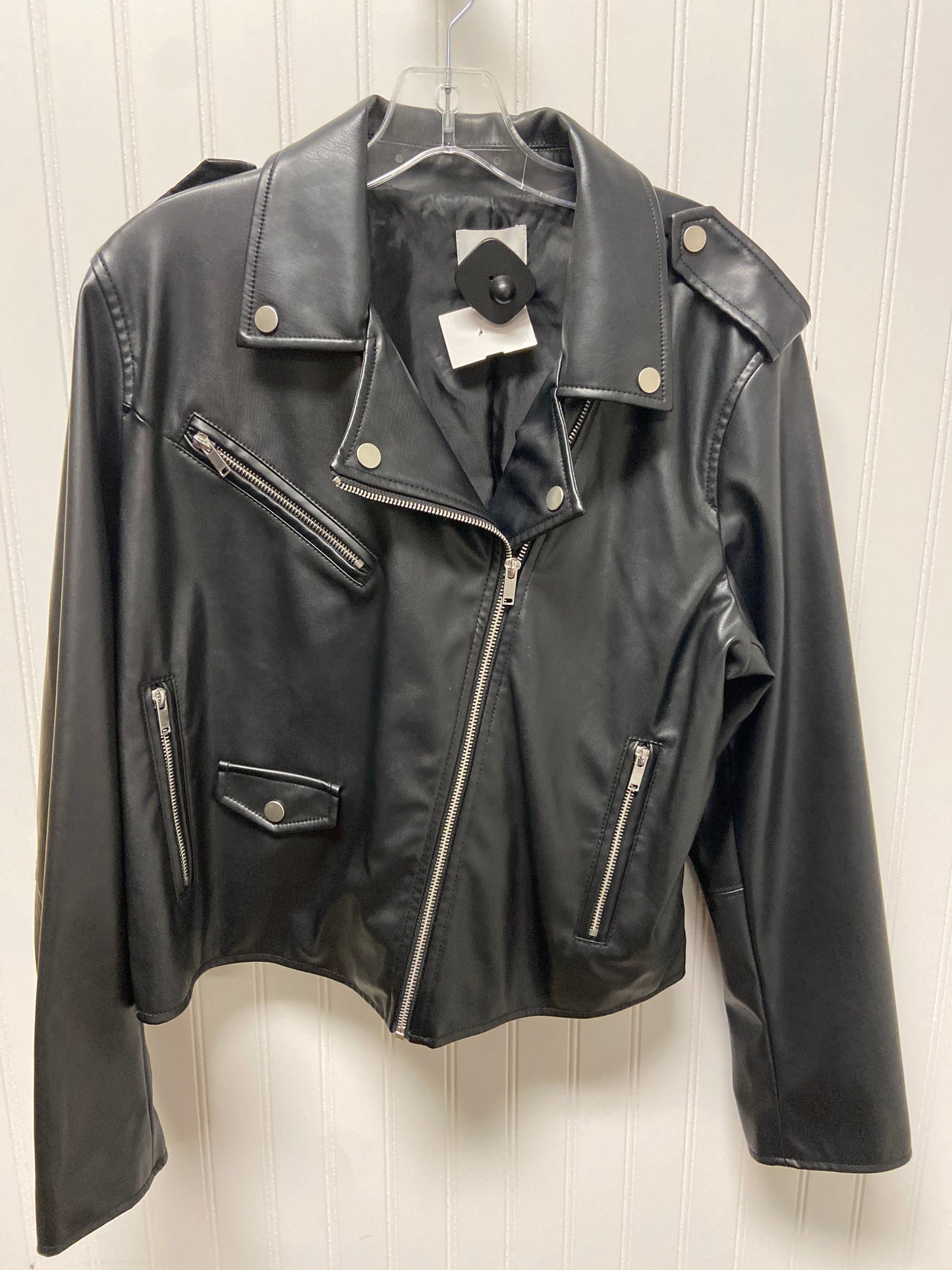 Jacket Moto By Nine West In Black, Size: Xl