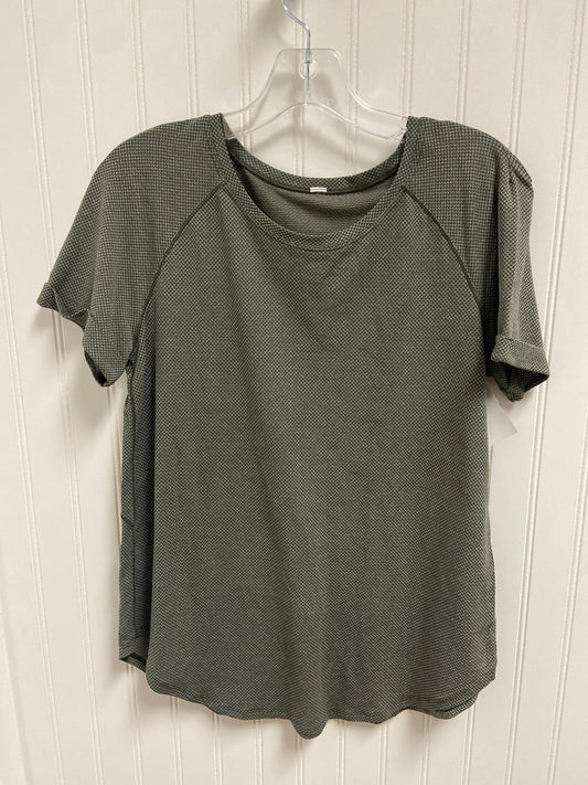 Athletic Top Short Sleeve By Lululemon In Green, Size: M