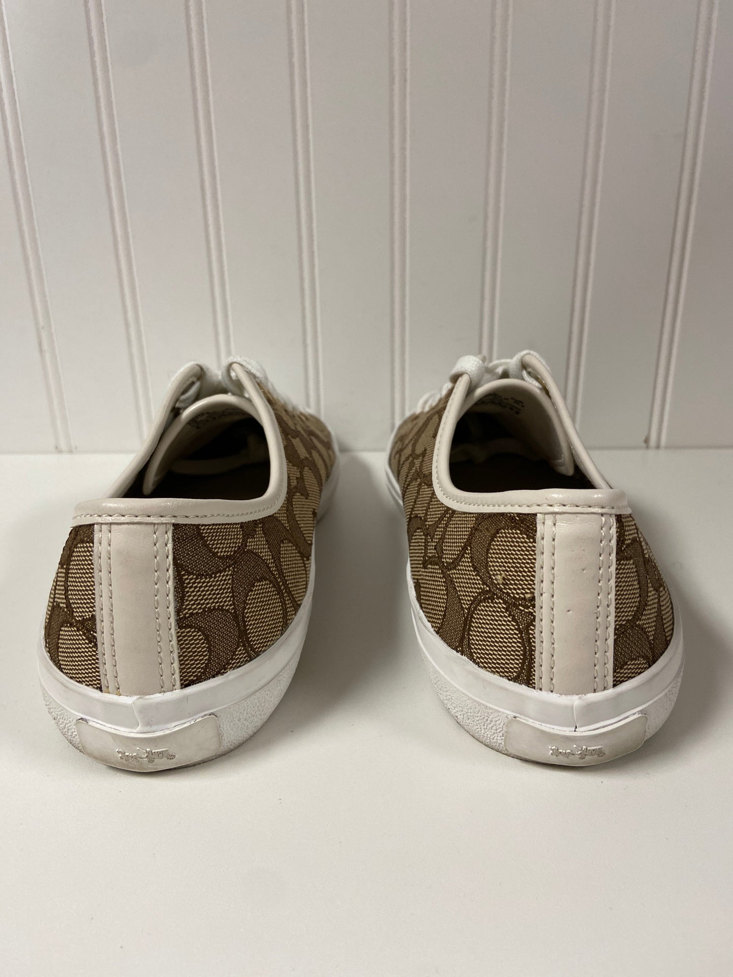 Shoes Designer By Coach In Tan & White, Size: 9.5