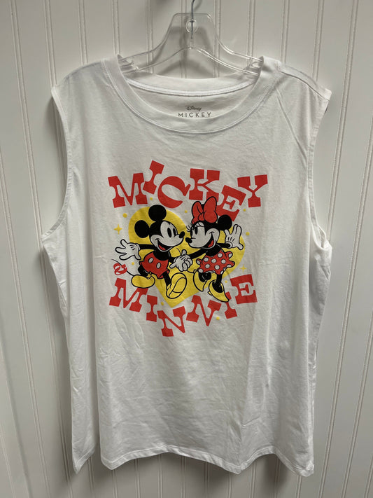 Top Sleeveless Basic By Disney Store In White, Size: 1x