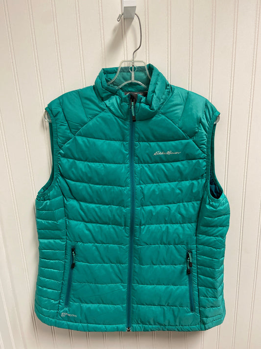 Vest Puffer & Quilted By Eddie Bauer In Green, Size: L