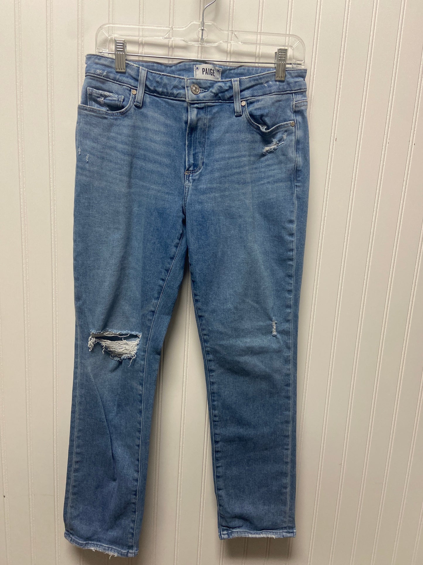 Jeans Straight By Paige In Blue Denim, Size: 6