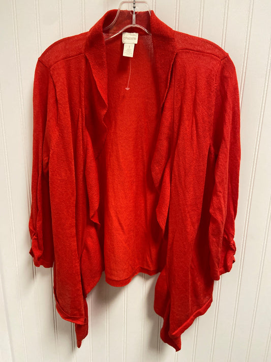 Sweater Cardigan By Chicos In Red, Size: Xs