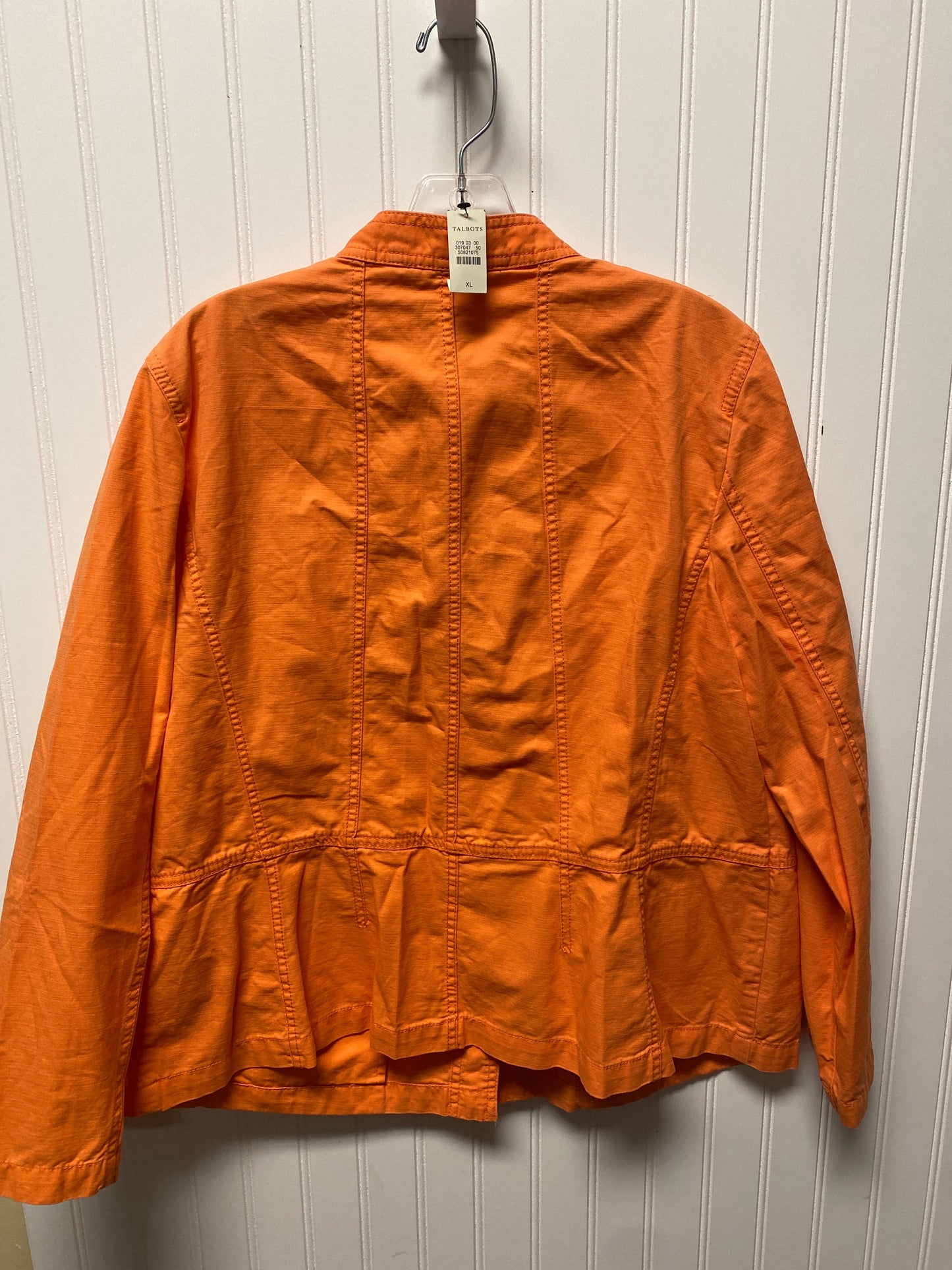 Jacket Denim By Talbots In Orange, Size: Xl