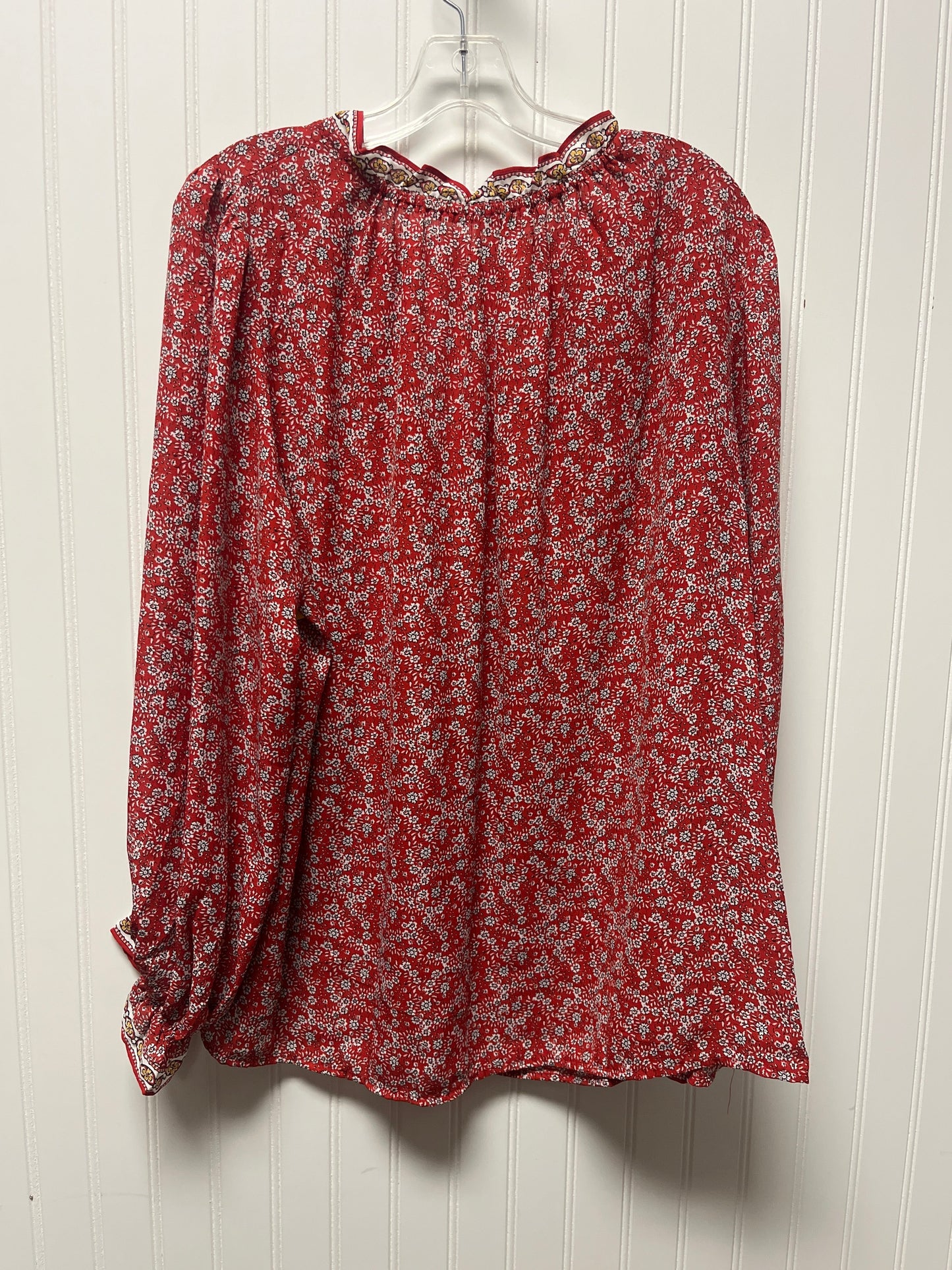 Top Long Sleeve Basic By Max Studio In Red, Size: 2x