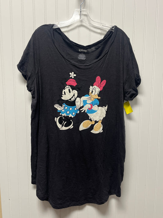 Top Short Sleeve Basic By Disney Store In Grey, Size: 1x