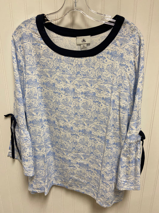 Top Long Sleeve By Disney Store In Blue & White, Size: Xl