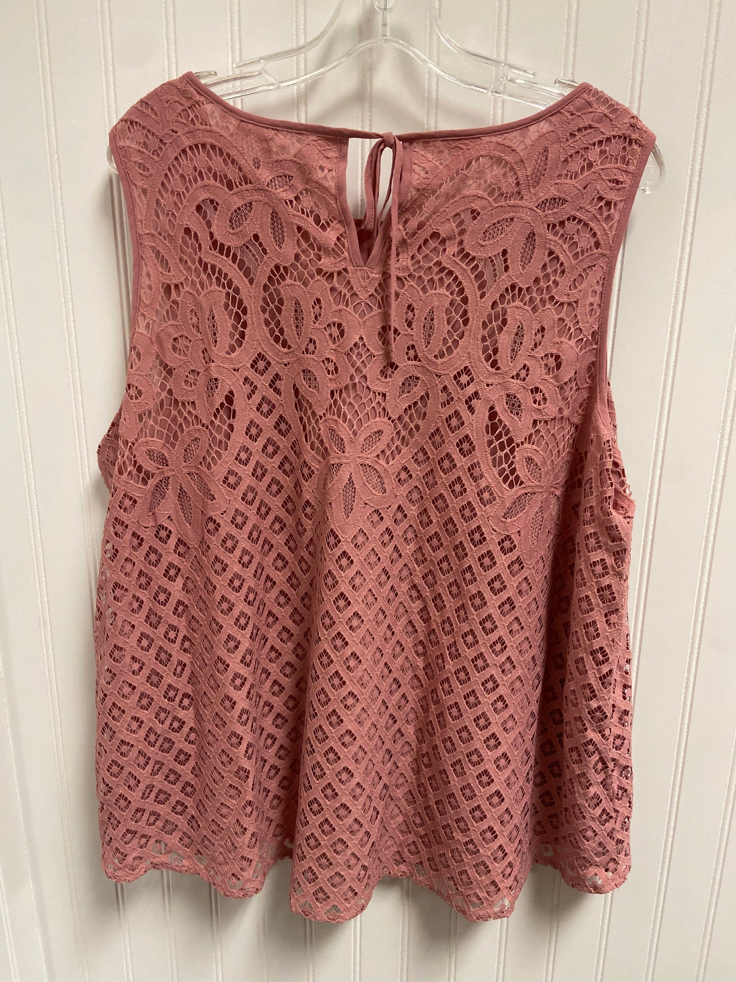 Top Sleeveless By Loft In Pink, Size: Xl