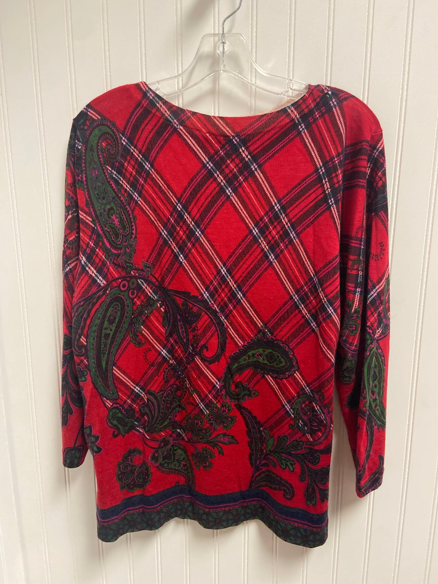 Sweater By Talbots In Plaid Pattern, Size: Xl