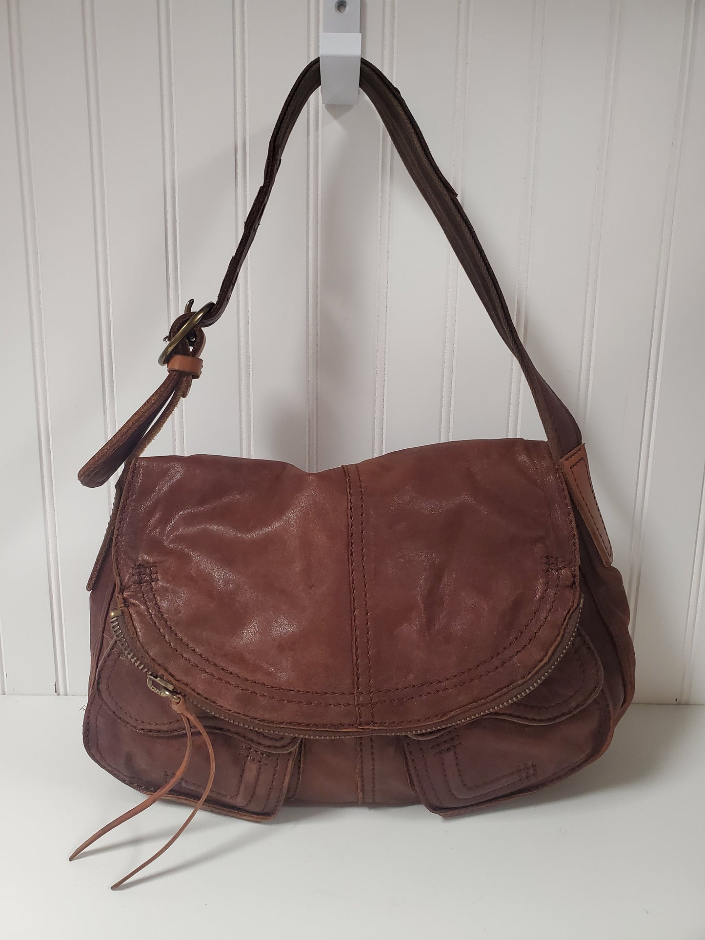 Handbag Leather By Lucky Brand, Size: Medium