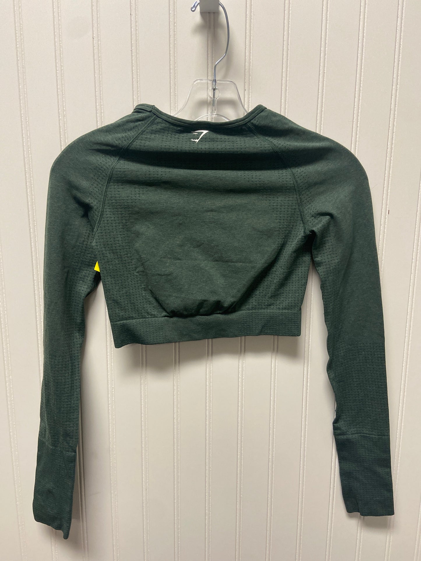 Athletic Top Long Sleeve Crewneck By Gym Shark In Green, Size: S