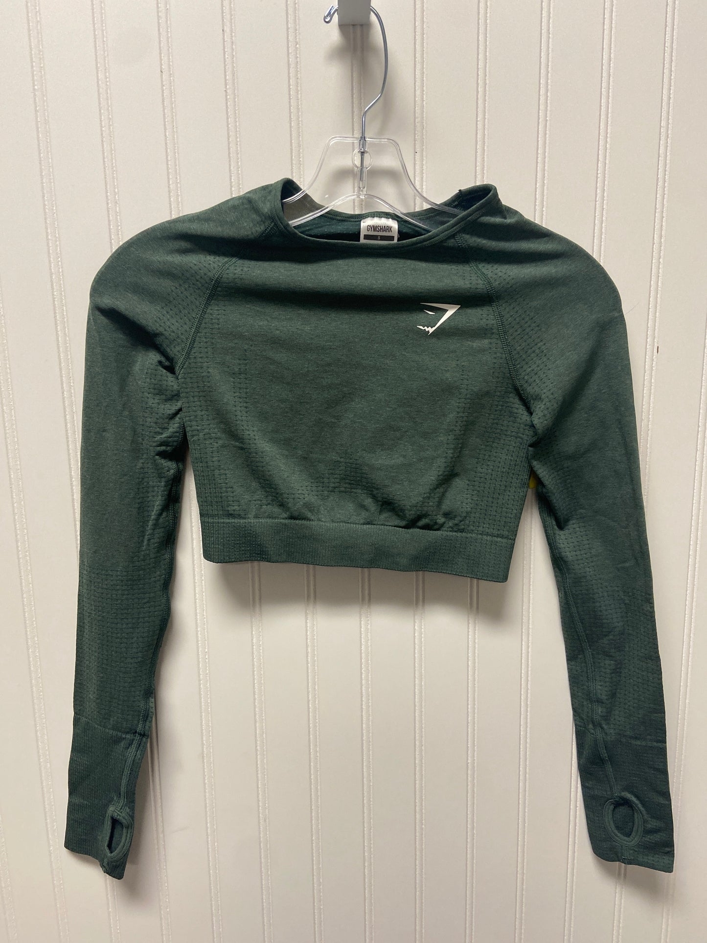 Athletic Top Long Sleeve Crewneck By Gym Shark In Green, Size: S