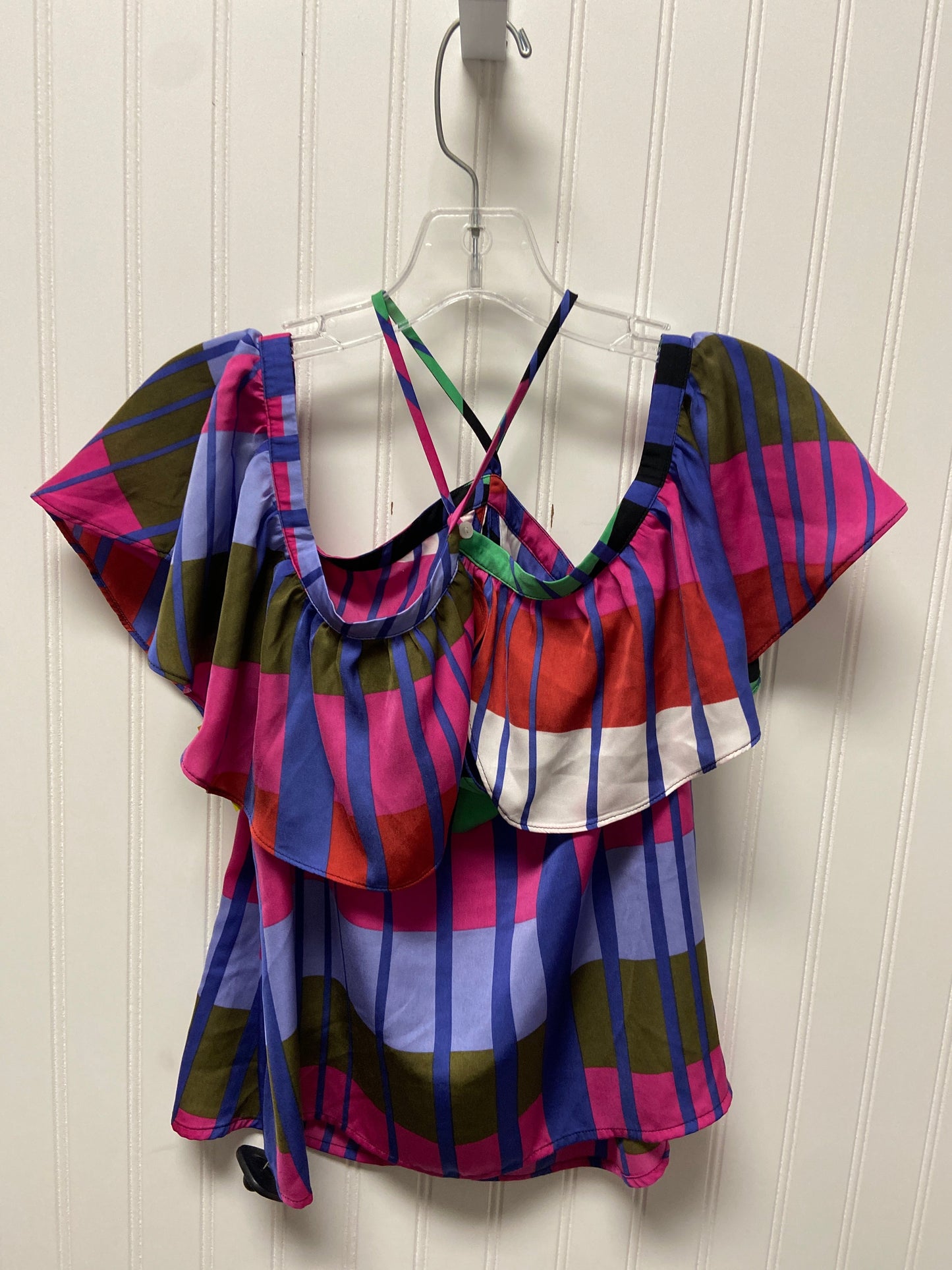 Top Short Sleeve By Express In Multi-colored, Size: Sp