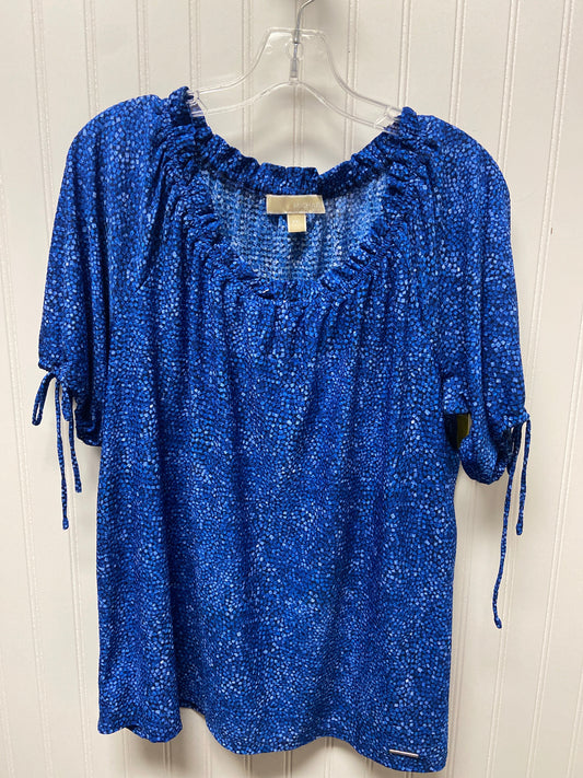 Top Short Sleeve By Michael By Michael Kors In Blue, Size: 1x