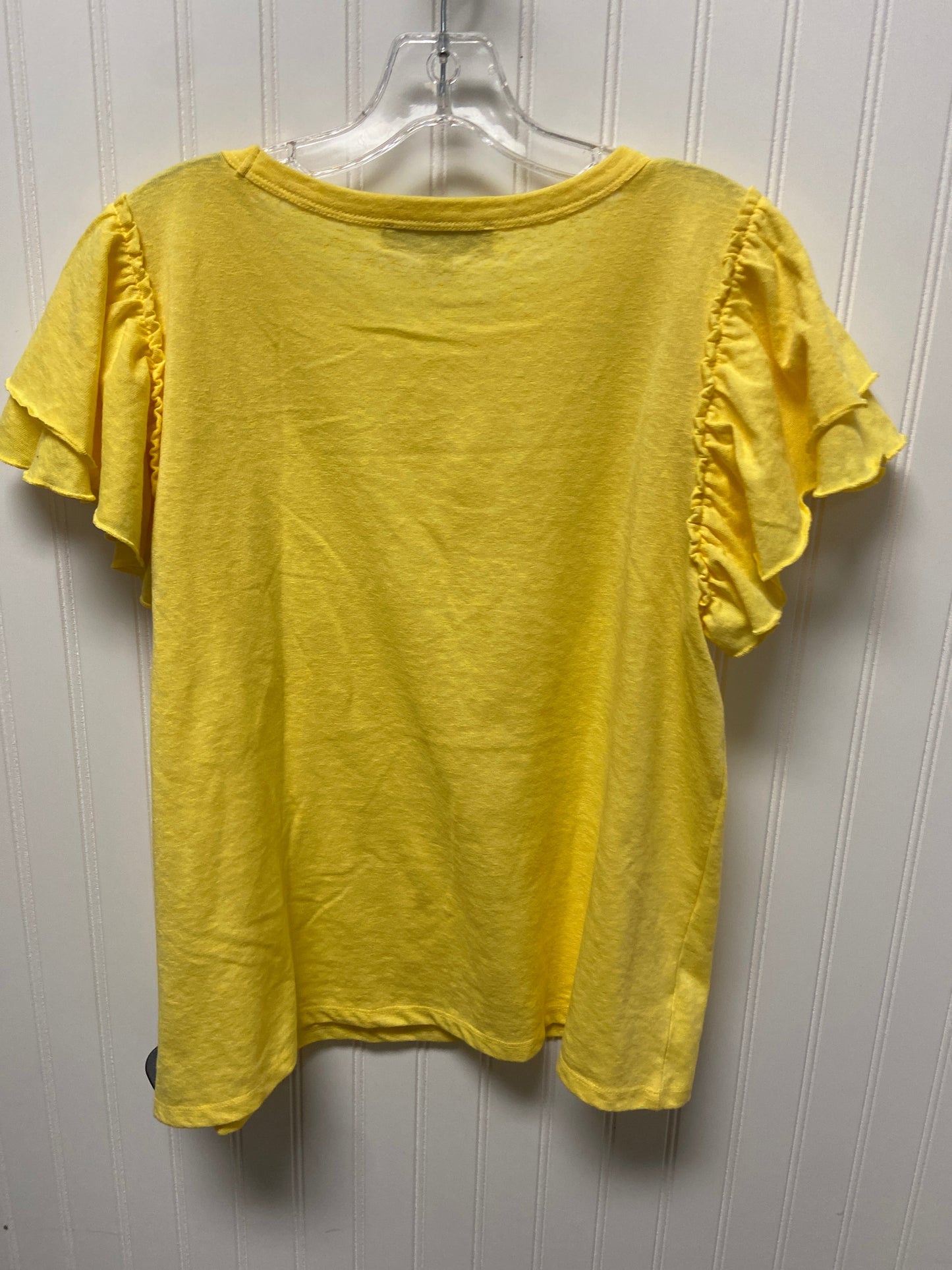 Top Short Sleeve Basic By Loft In Yellow, Size: Xl