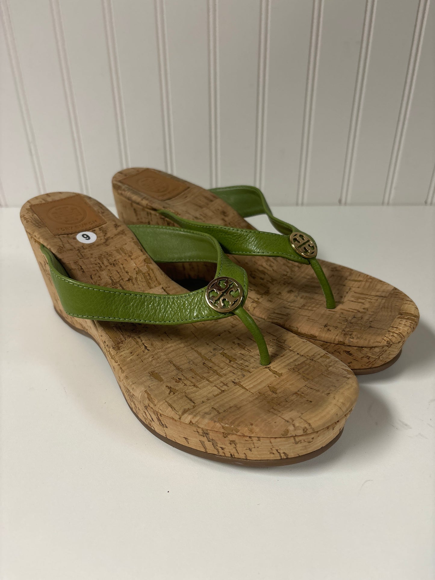 Sandals Designer By Tory Burch In Green, Size: 9