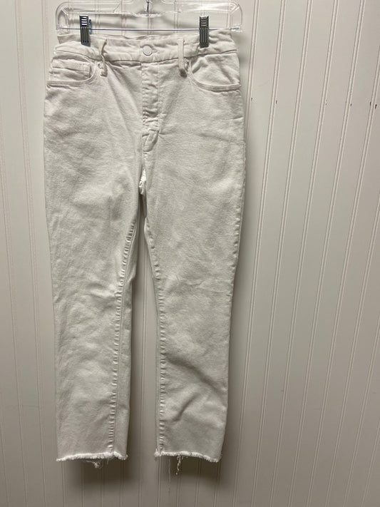 Jeans Straight By Good American In White Denim, Size: 6