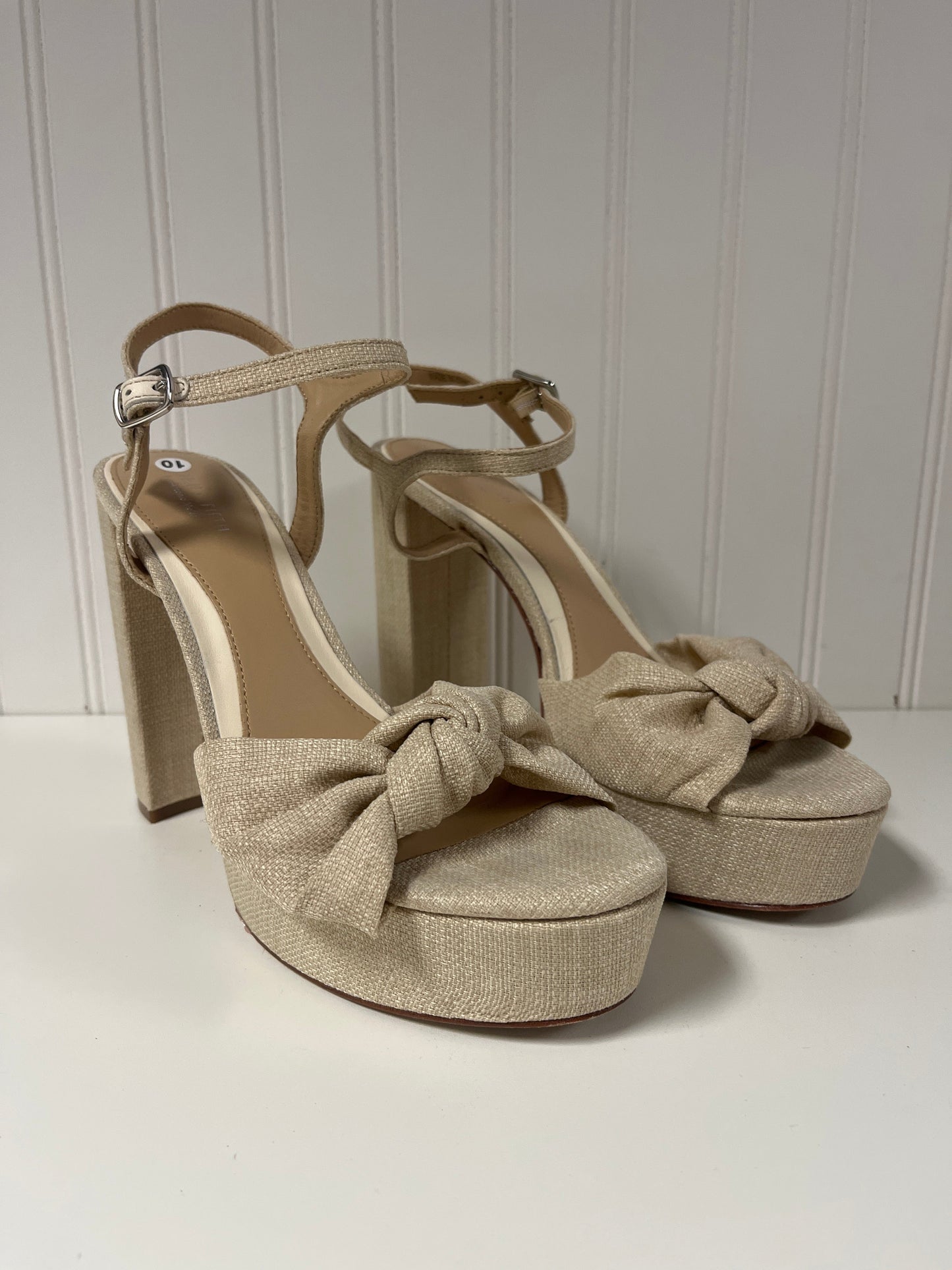 Sandals Heels Platform By Antonio Melani In Beige, Size: 10