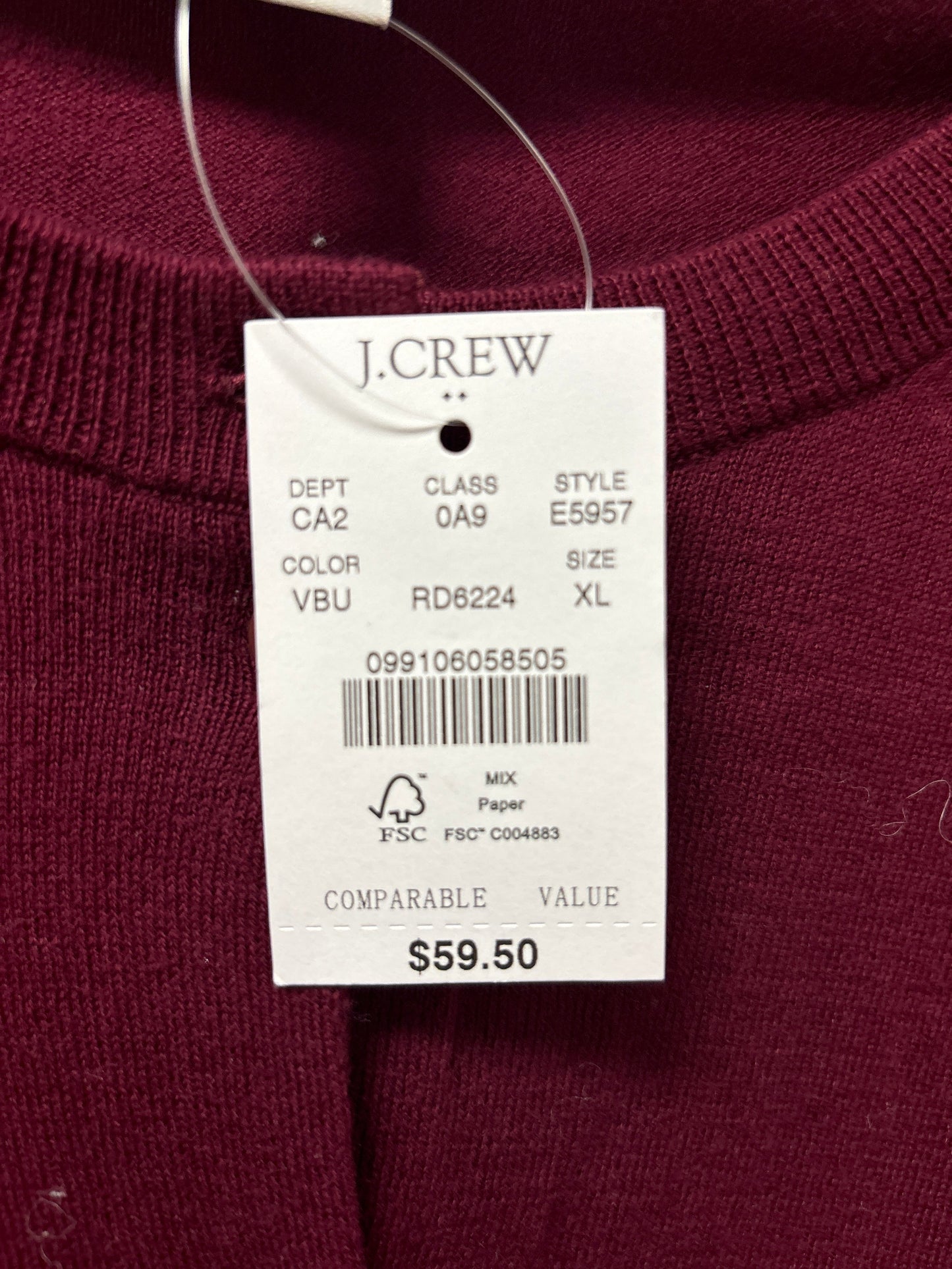 Sweater Cardigan By J. Crew In Purple, Size: Xl