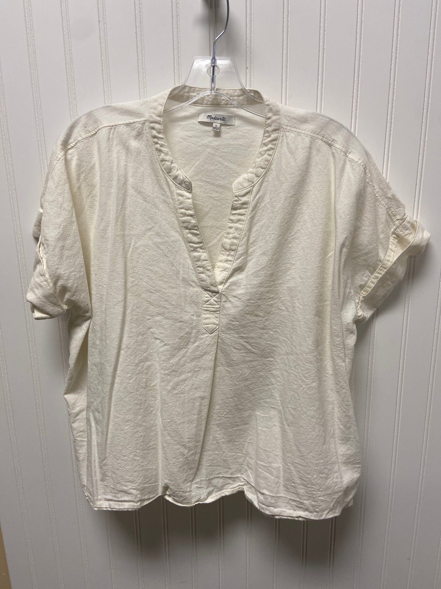 Top Short Sleeve Basic By Madewell In Cream, Size: L