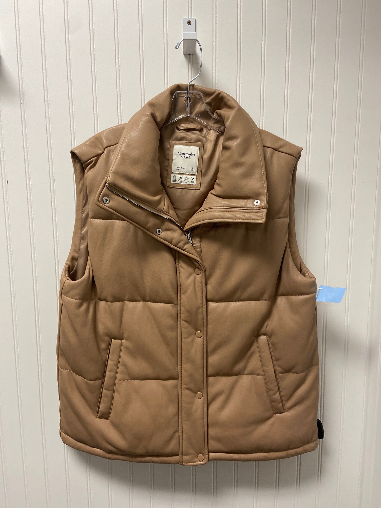 Vest Puffer & Quilted By Abercrombie And Fitch In Beige, Size: L