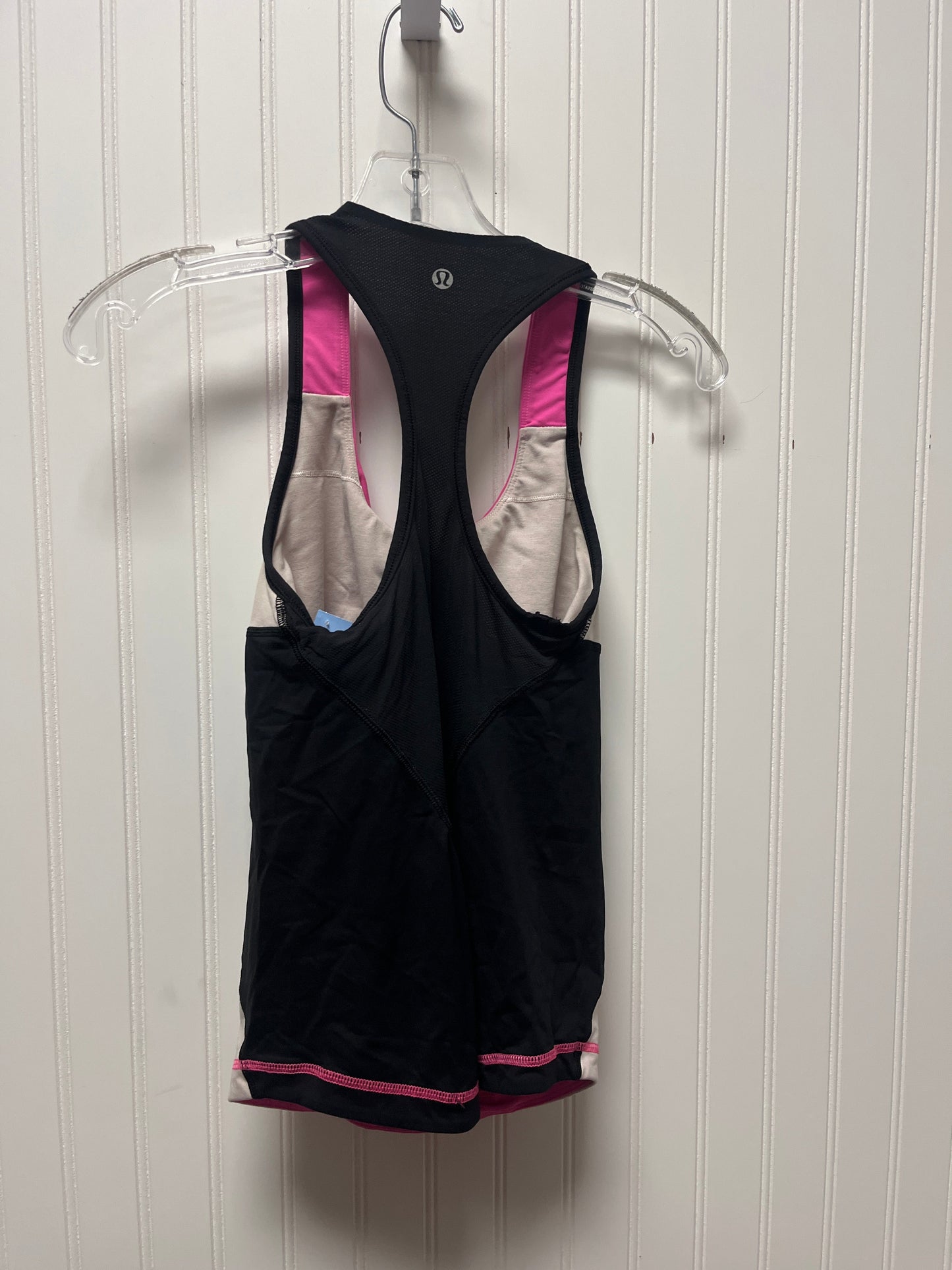 Athletic Tank Top By Lululemon In Black & Pink, Size: S