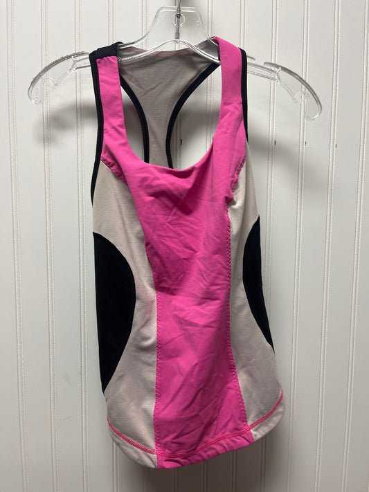 Athletic Tank Top By Lululemon In Black & Pink, Size: S