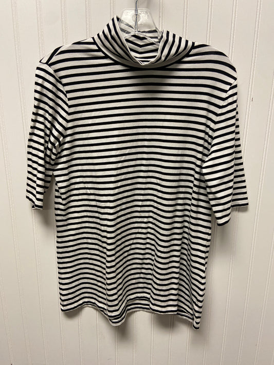 Top Short Sleeve Basic By Chicos In Striped Pattern, Size: M