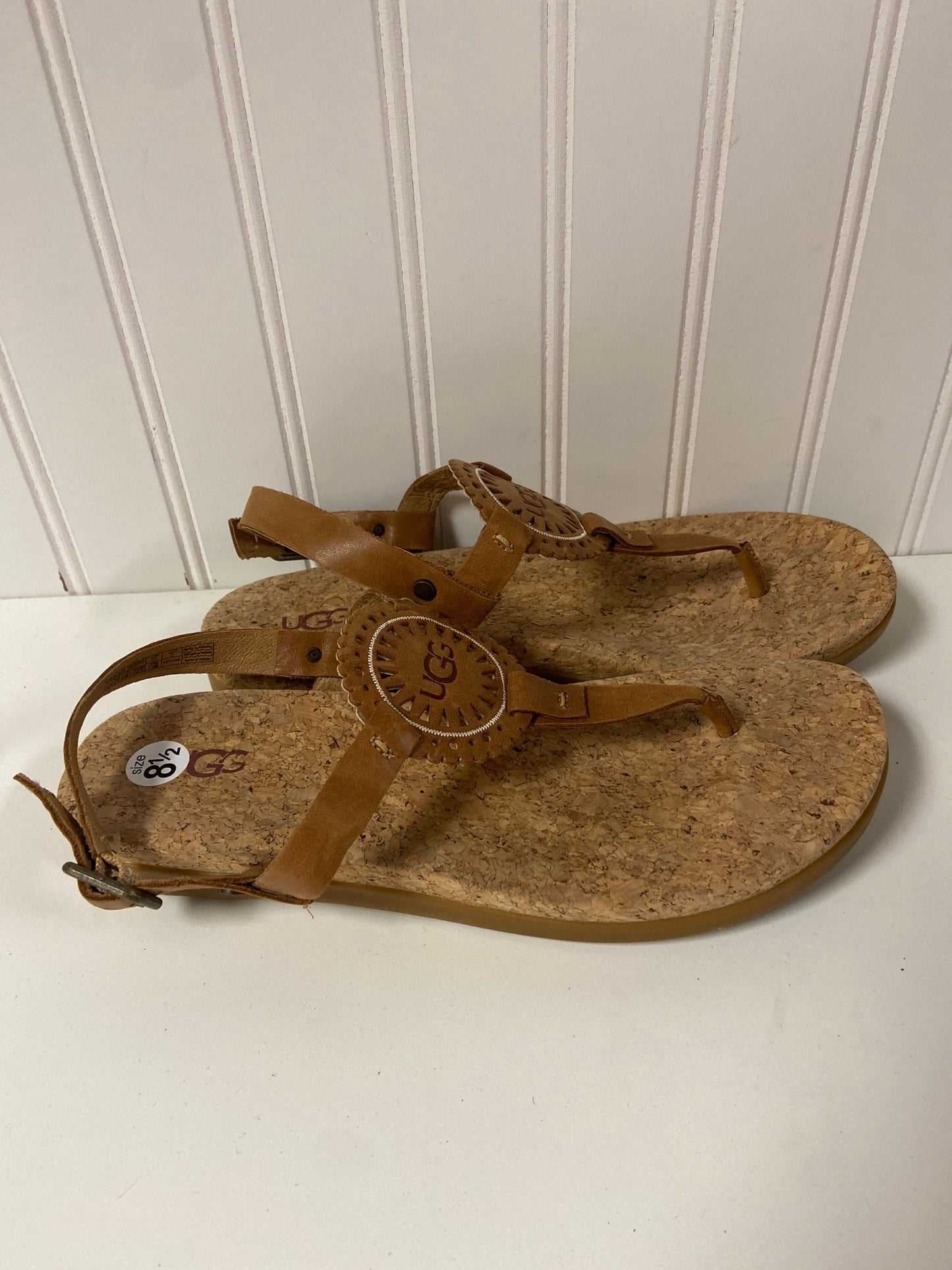 Sandals Designer By Ugg In Tan, Size: 8.5