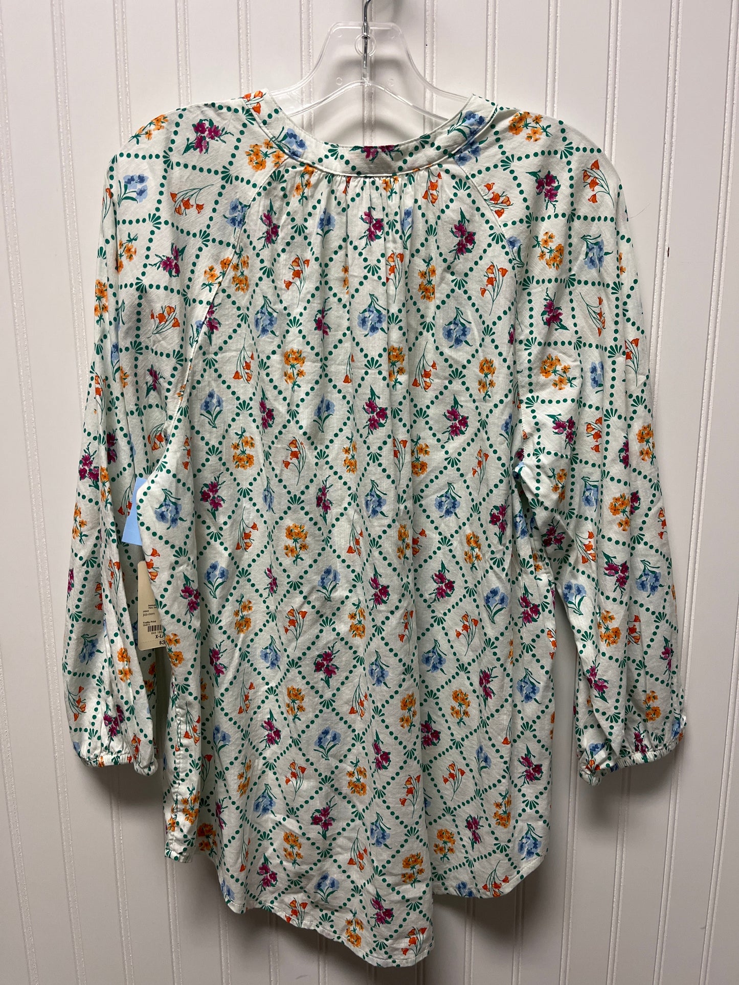 Top Long Sleeve Basic By St Johns Bay In Floral Print, Size: Xl