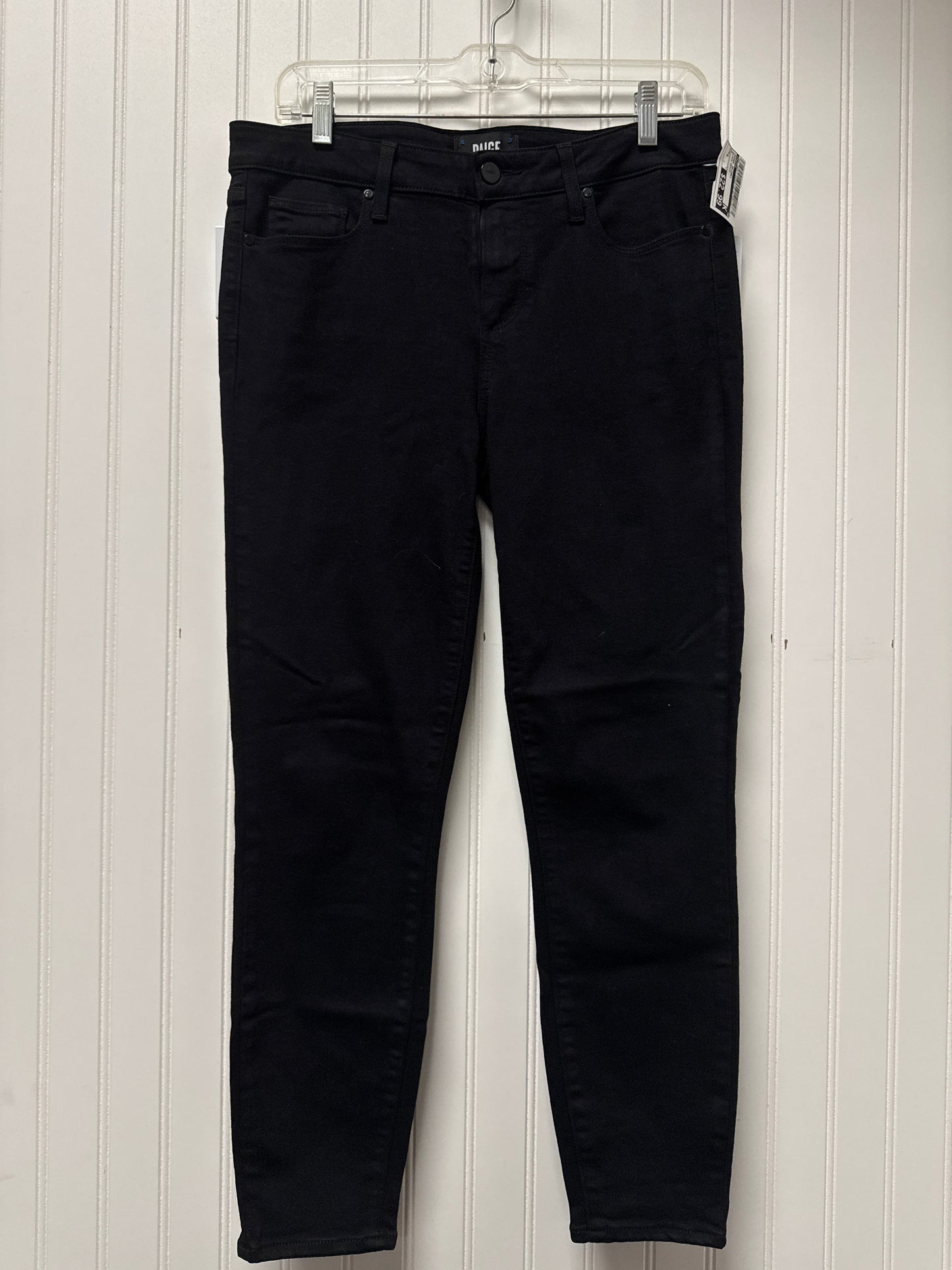 Jeans Skinny By Paige In Black Denim, Size: 8