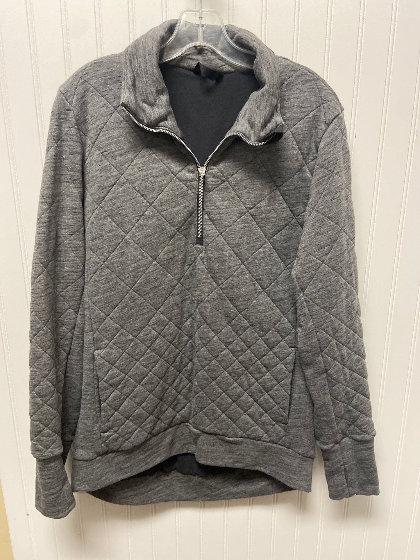 Athletic Sweatshirt Collar By Lululemon In Grey, Size: M