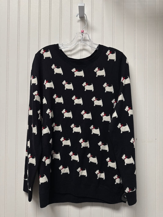 Sweater By Charter Club In Black & White, Size: Xl