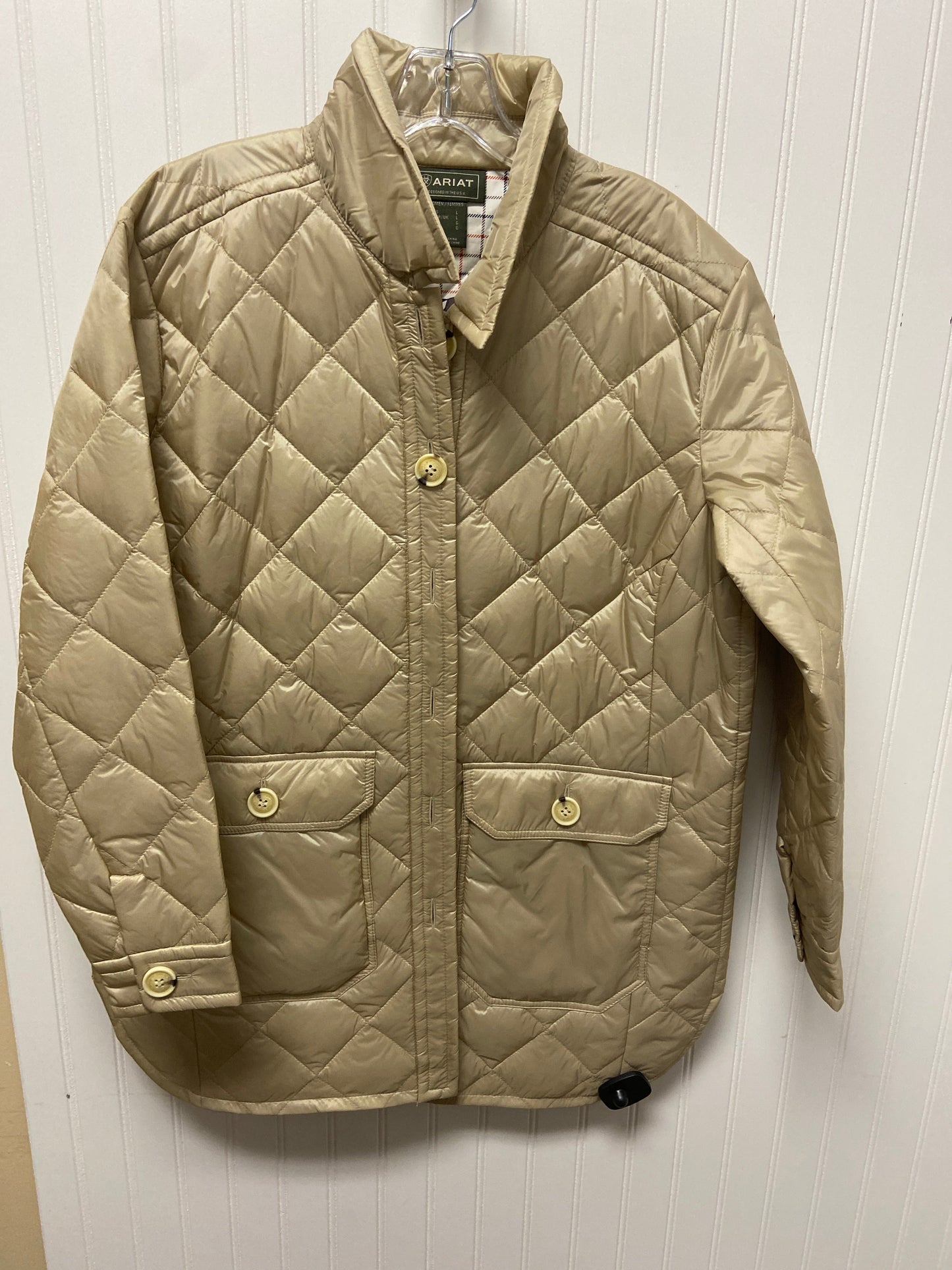 Coat Puffer & Quilted By Ariat In Beige, Size: L