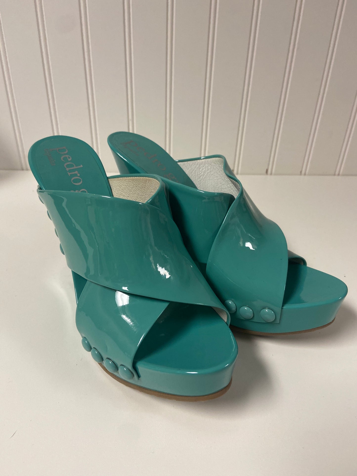 Sandals Heels Block By Cmb In Teal, Size: 6