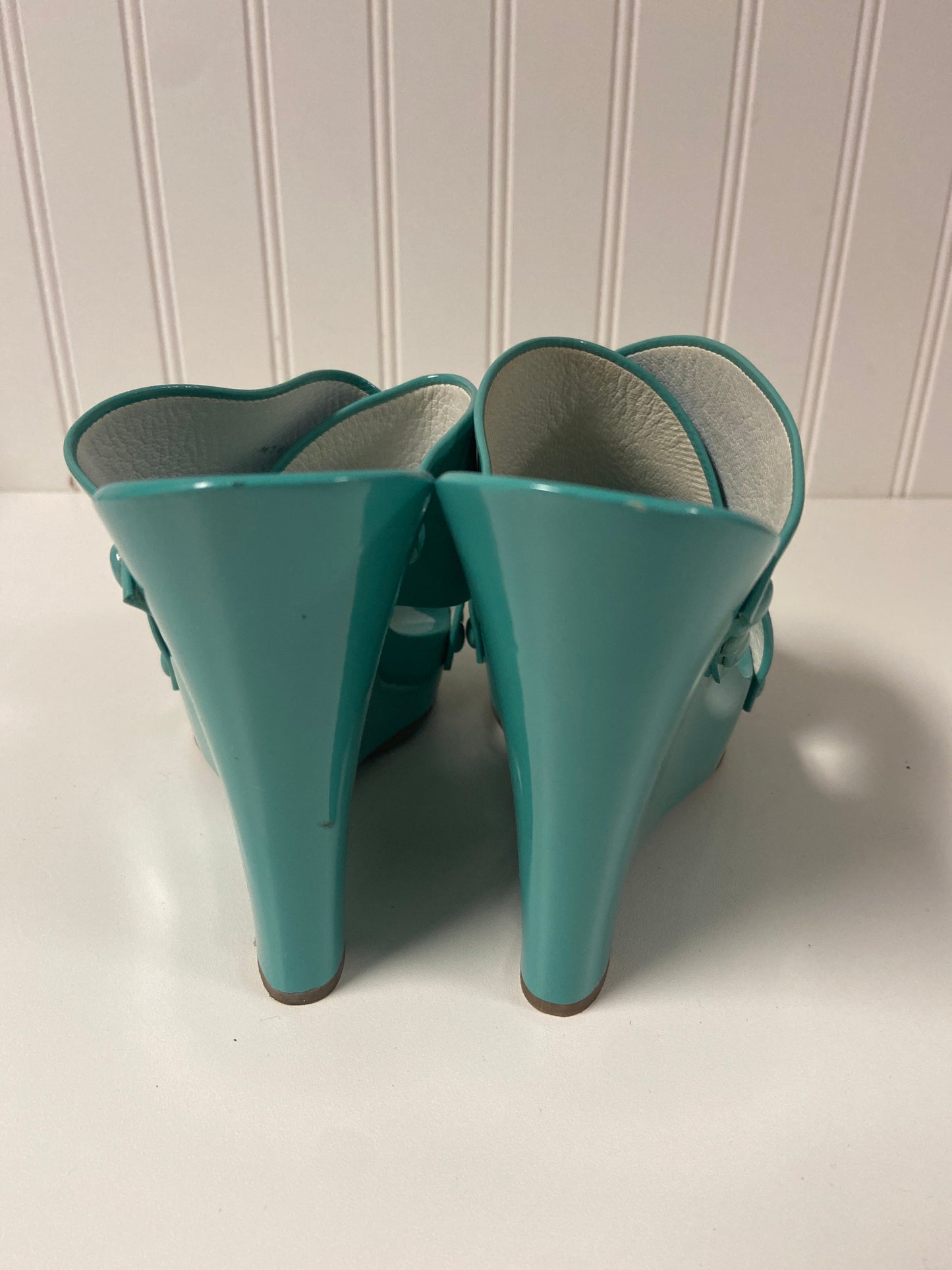 Sandals Heels Block By Cmb In Teal, Size: 6