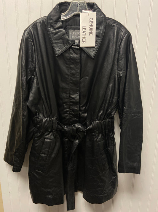 Jacket Leather By Jessica London In Black, Size: 2x