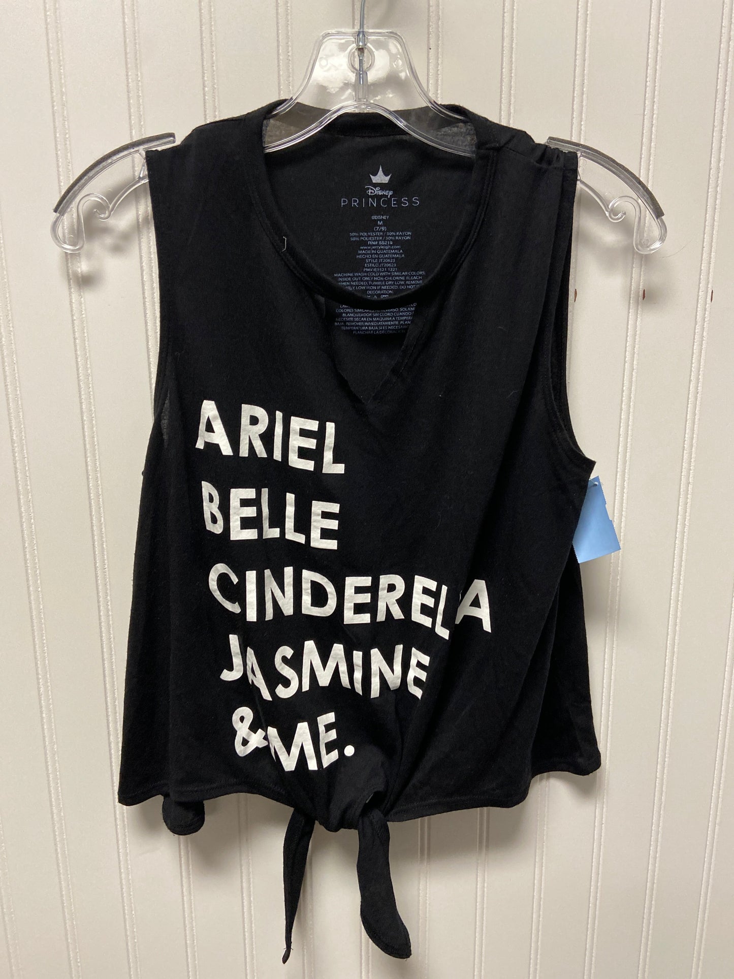 Top Sleeveless Basic By Disney Store In Black & White, Size: M