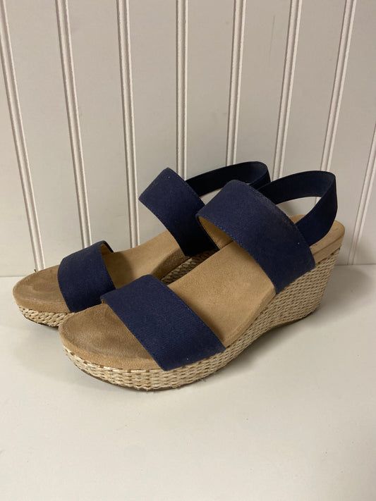 Sandals Heels Wedge By Life Stride In Navy, Size: 8.5