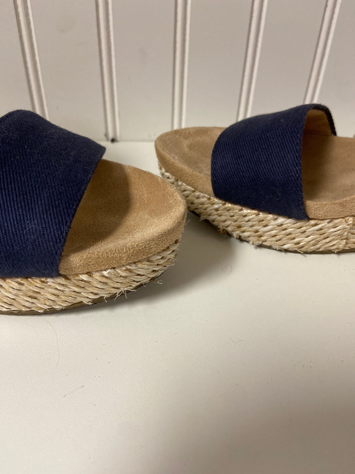 Sandals Heels Wedge By Life Stride In Navy, Size: 8.5