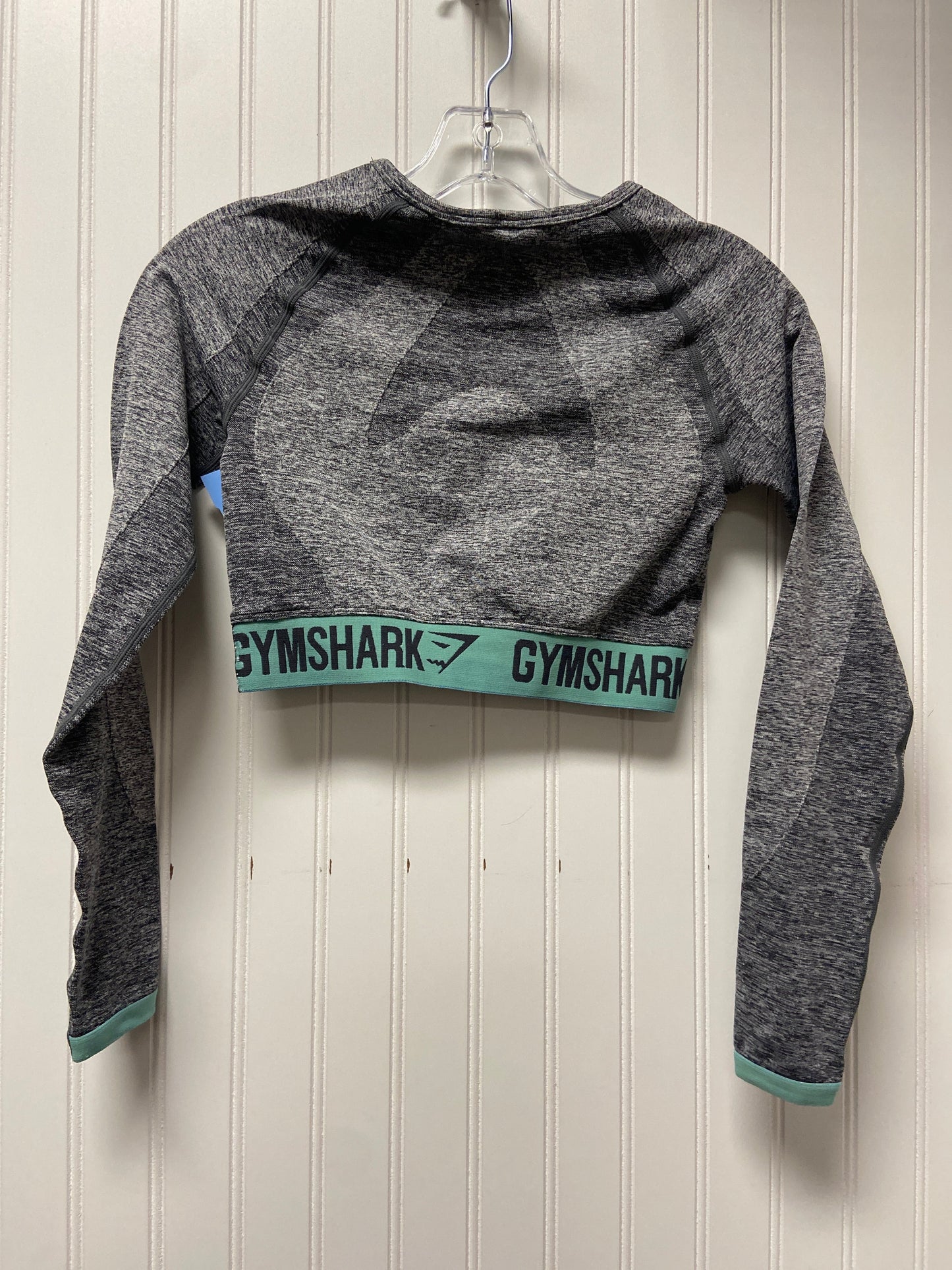 Athletic Top Long Sleeve Crewneck By Gym Shark In Grey, Size: S