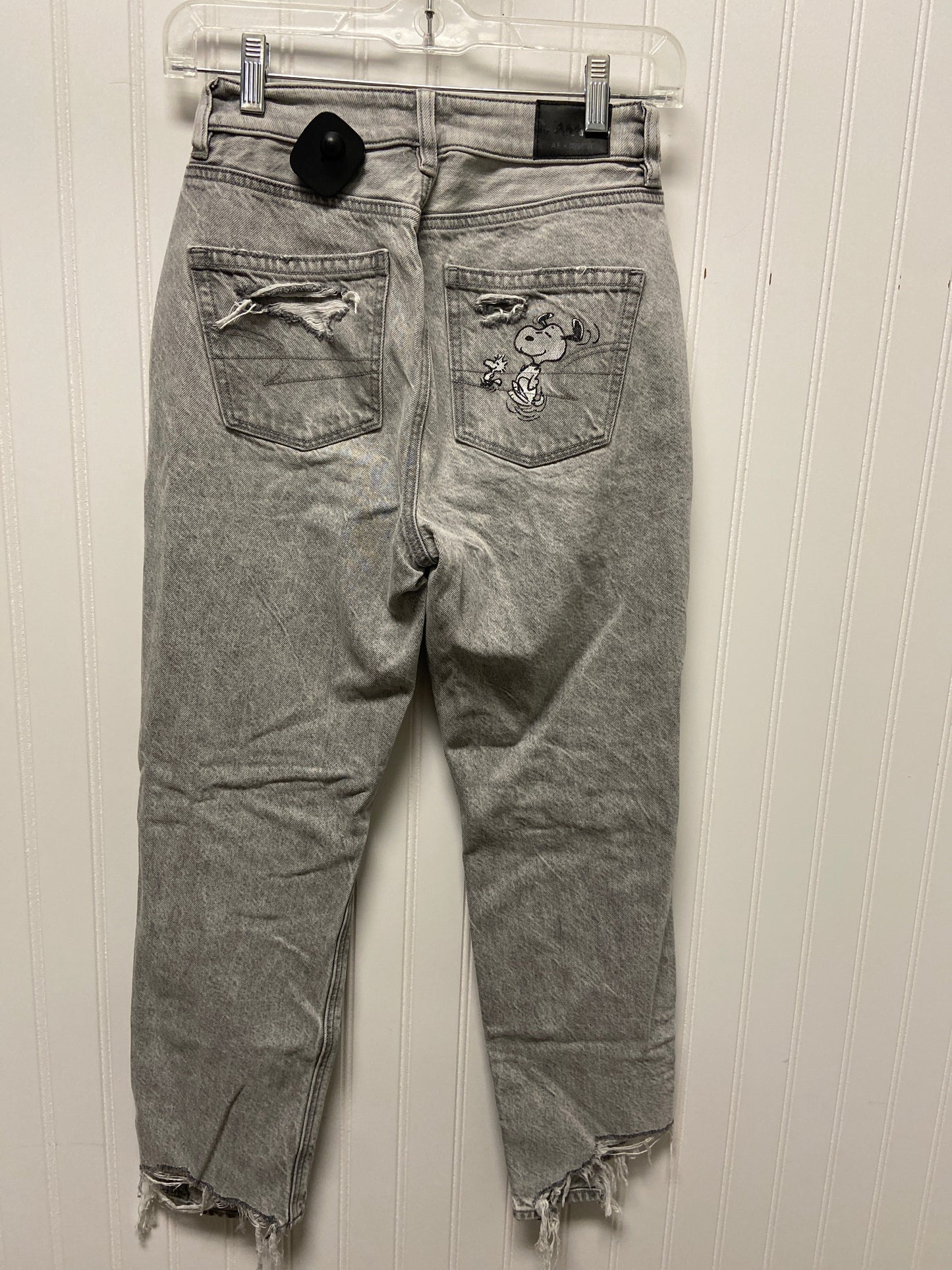 Jeans Straight By American Eagle In Grey Denim, Size: 0