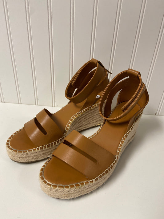 Sandals Heels Wedge By Franco Sarto In Tan, Size: 9