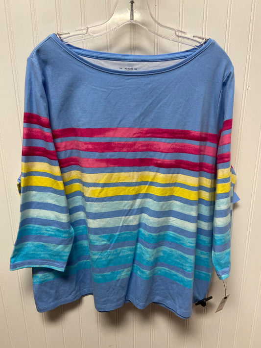 Top Long Sleeve Basic By Talbots In Blue & Pink, Size: 2x