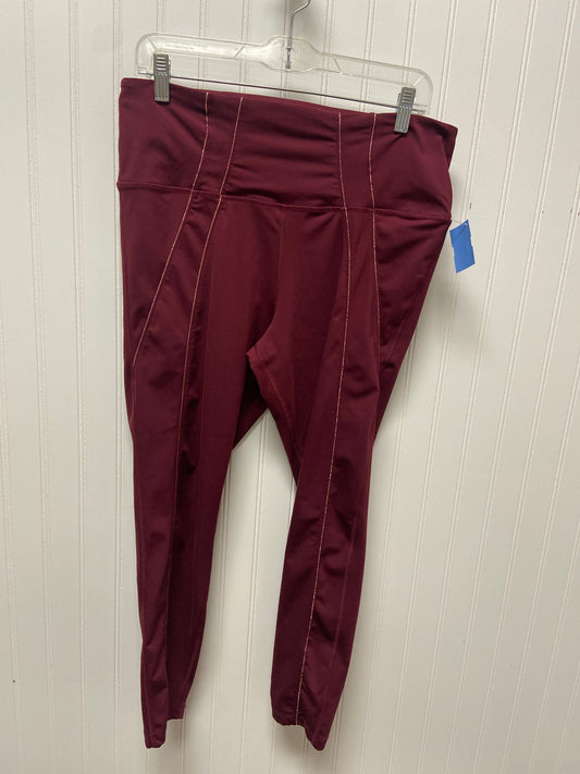 Athletic Leggings By Nike In Maroon, Size: Xl