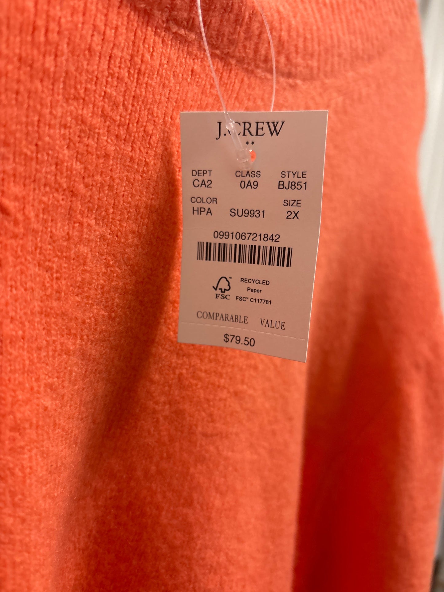 Sweater By J. Crew In Orange, Size: 2x