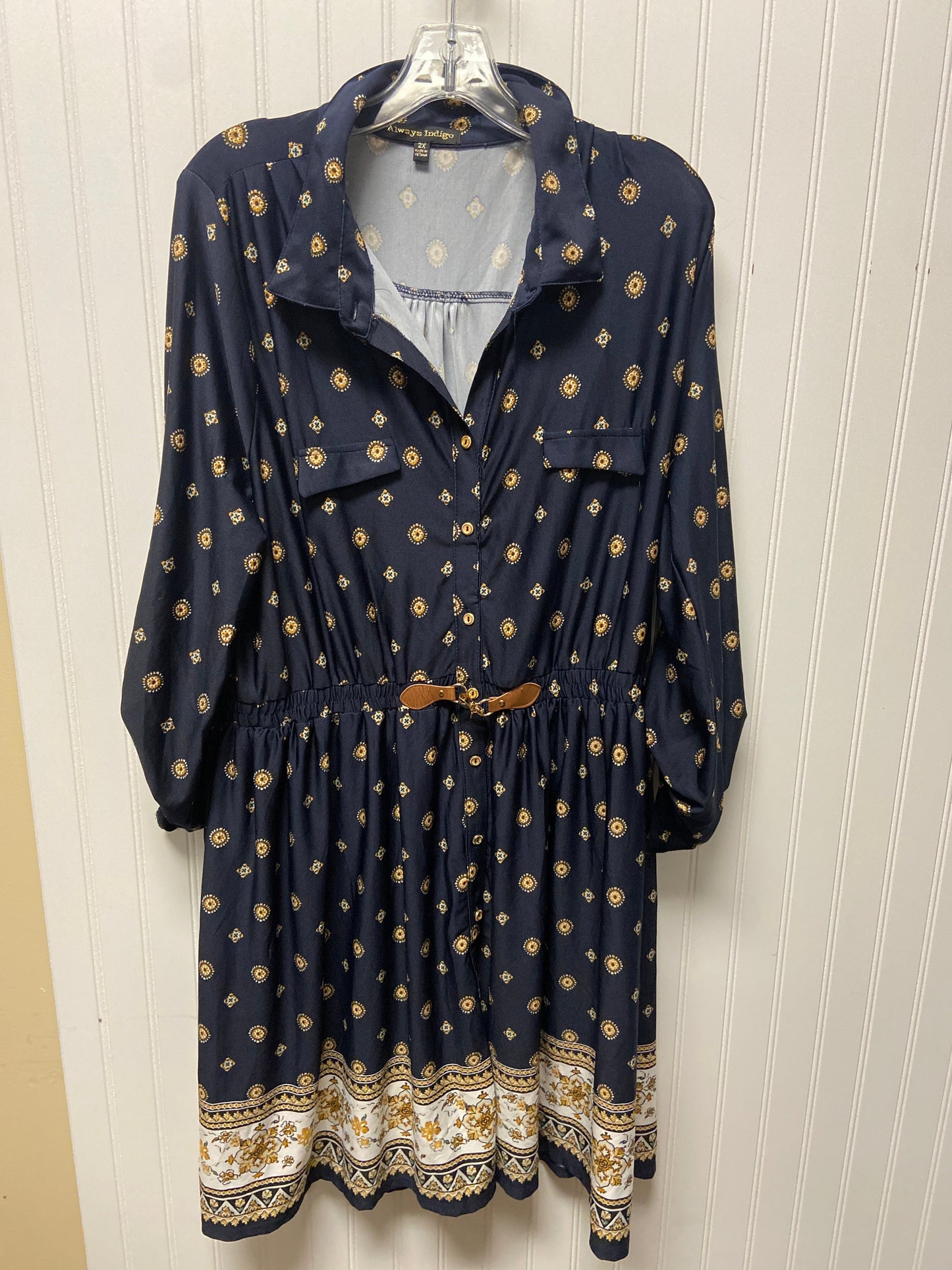 Dress Casual Short By Clothes Mentor In Navy, Size: 2x