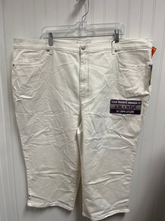 Jeans Cropped By Gloria Vanderbilt In White Denim, Size: 24