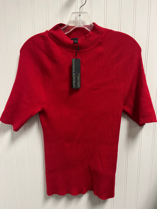 Sweater Short Sleeve By Banana Republic In Red, Size: L