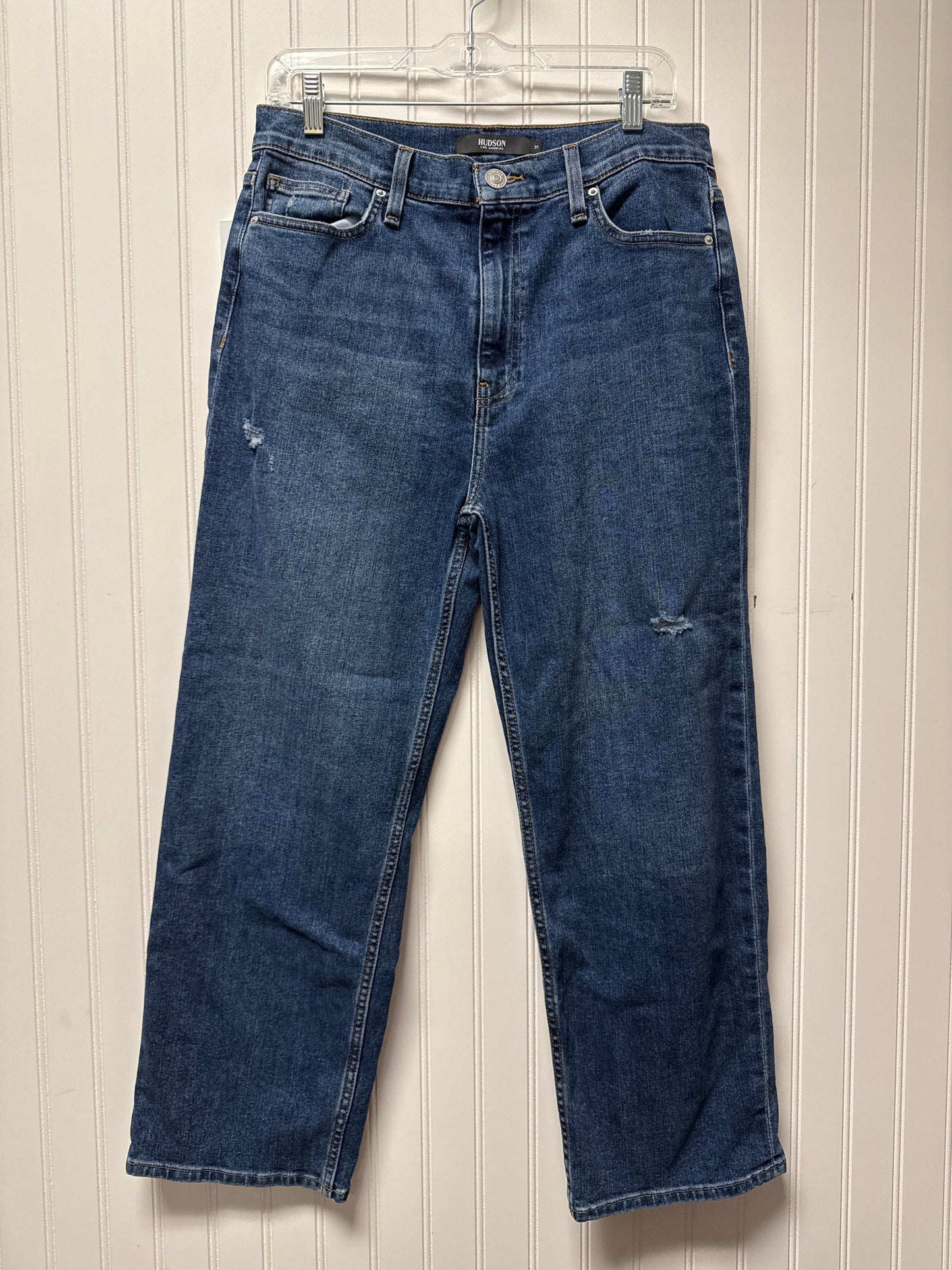 Jeans Straight By Hudson In Blue Denim, Size: 12